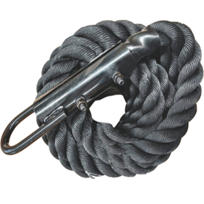 BATTLE ROPE WITH METAL HANDLE